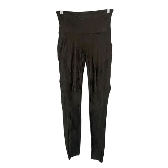 Spanx Faux Leather Moto Leggings Metallic Colored Size Large - Picture 3 of 14